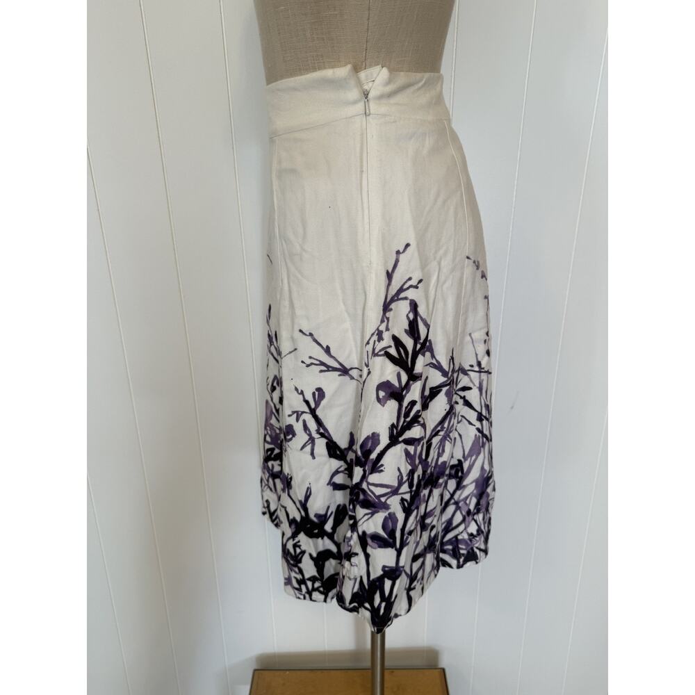 Coldwater Creek Floral Skirt Womens Medium Purple Botanical Print A Line - Picture 6 of 6